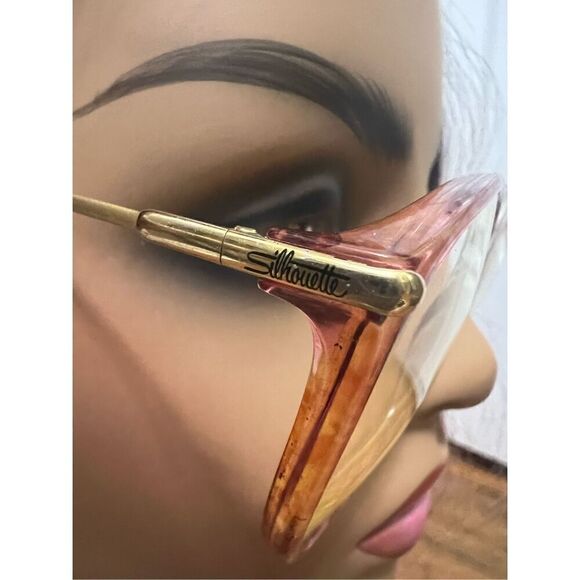 Vintage Silhouette M1705 Burgundy Translucent Oval Sunglasses 56mm - Picture 5 of 12